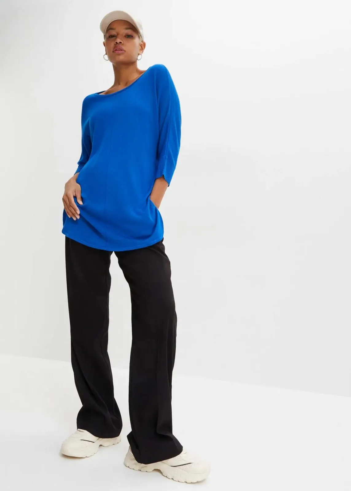 bonprix Bekleidung·Umstandsmode|Bekleidung·Jeans^Feinstrickpullover mit 3/4 Arm azurblau