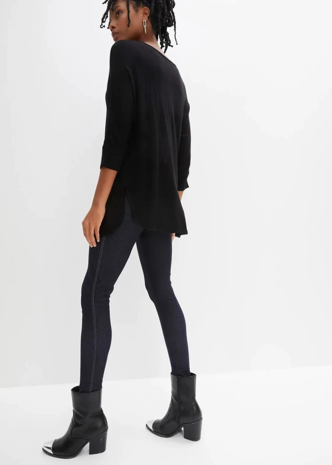 bonprix Strickmode|Pullover & Strickjacken^Feinstrickpullover mit 3/4 Arm schwarz