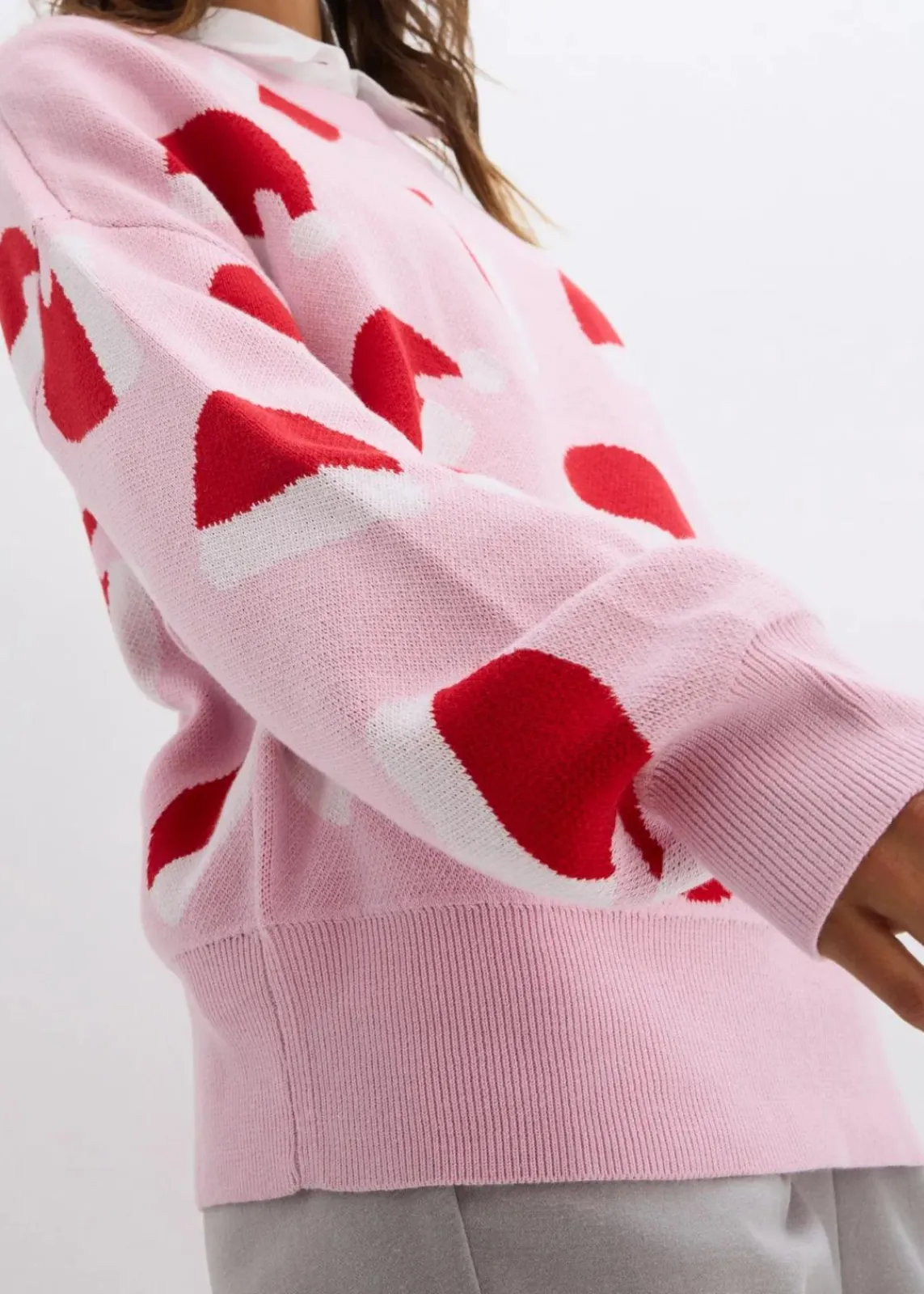 bonprix Pullover & Strickjacken|Strickmode^Feinstrickpullover mit Rundhals, oversized kristallrosa