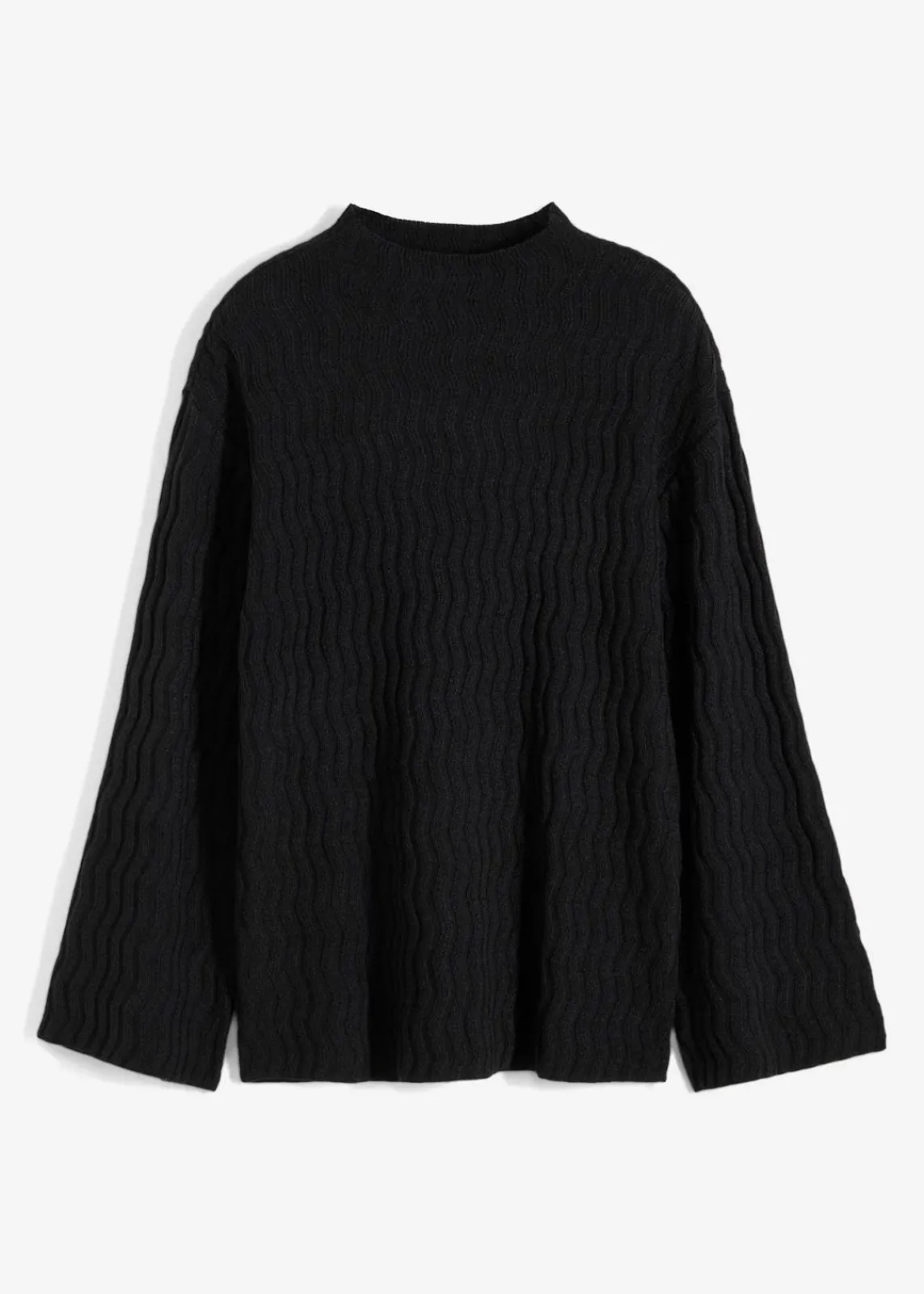 bonprix Bekleidung·Umstandsmode|Bekleidung·Jeans^Feinstrickpullover mit Struktur schwarz