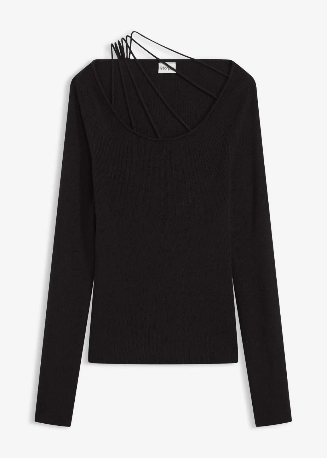 bonprix Bekleidung·Umstandsmode|Bekleidung·Jeans^Feinstrickpullover mit tiefem Ausschnitt schwarz
