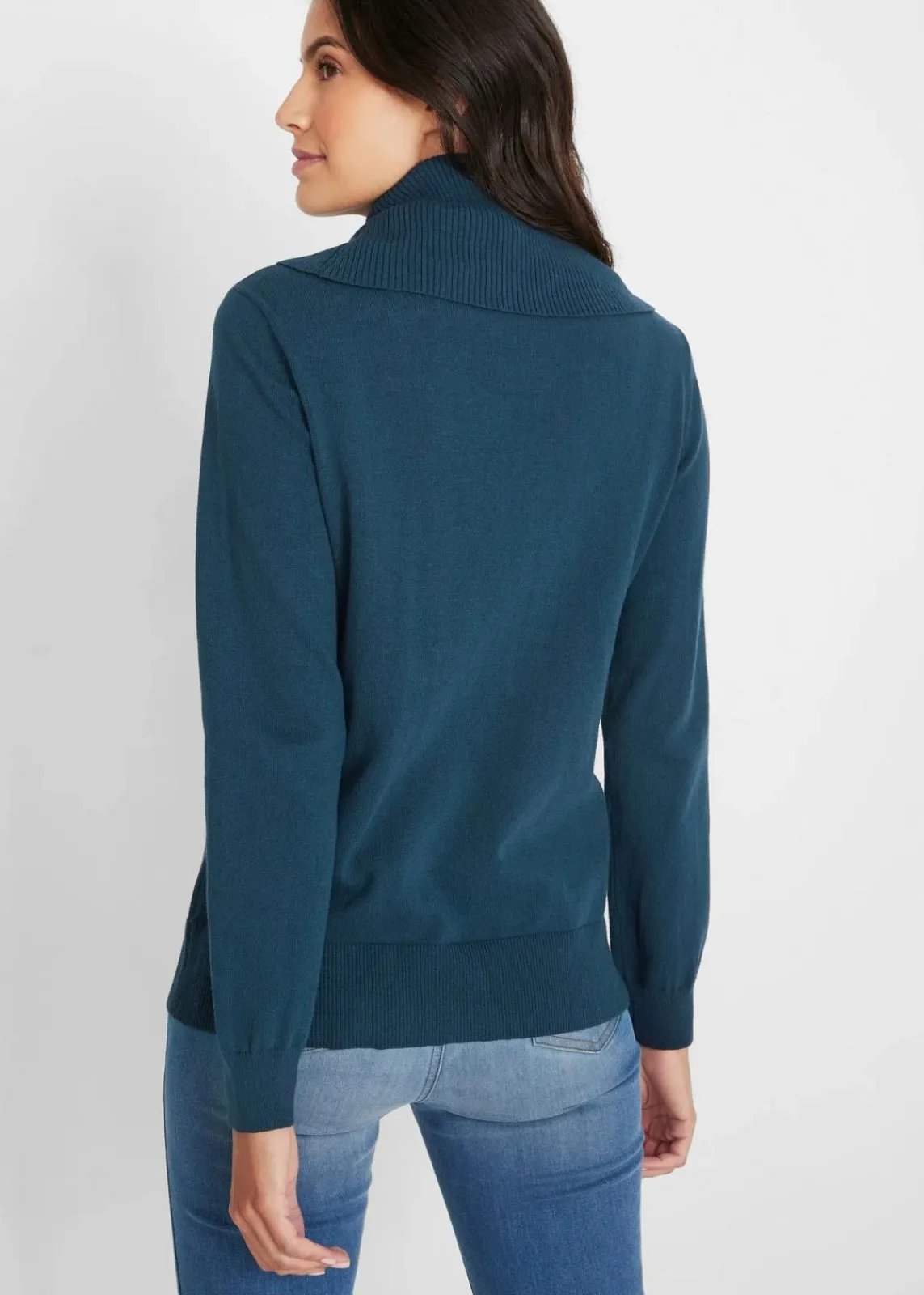 bonprix Bekleidung·Umstandsmode|Pullover & Strickjacken^Feinstrickpullover mit weitem Kragen dunkelblau