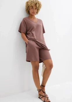 bonprix Shirts & Tops|Strickmode^Feinstrickshirt mit Leinen matt braun