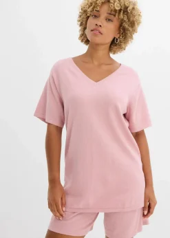 bonprix Bekleidung·Umstandsmode|Zweiteiler & Sets^Feinstrickshirt mit Leinen aschrosa