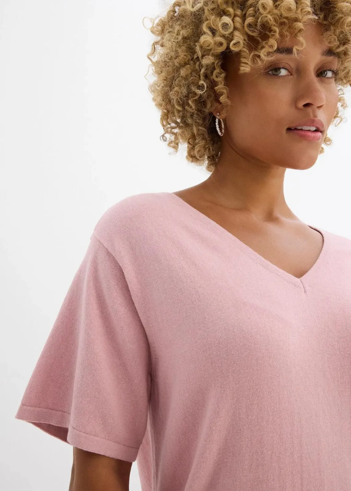 bonprix Bekleidung·Umstandsmode|Zweiteiler & Sets^Feinstrickshirt mit Leinen aschrosa