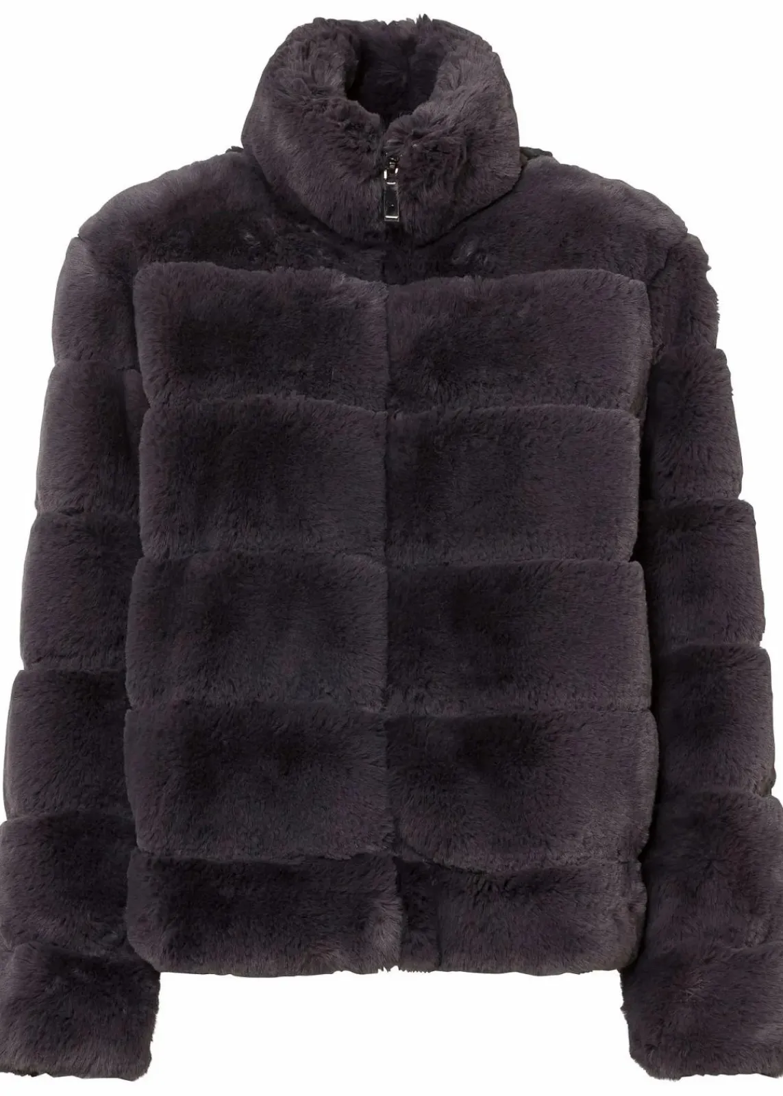 bonprix Jacken & Mäntel|Bekleidung·Hosen^Fellimitat-Jacke mit Reißverschluss anthrazit