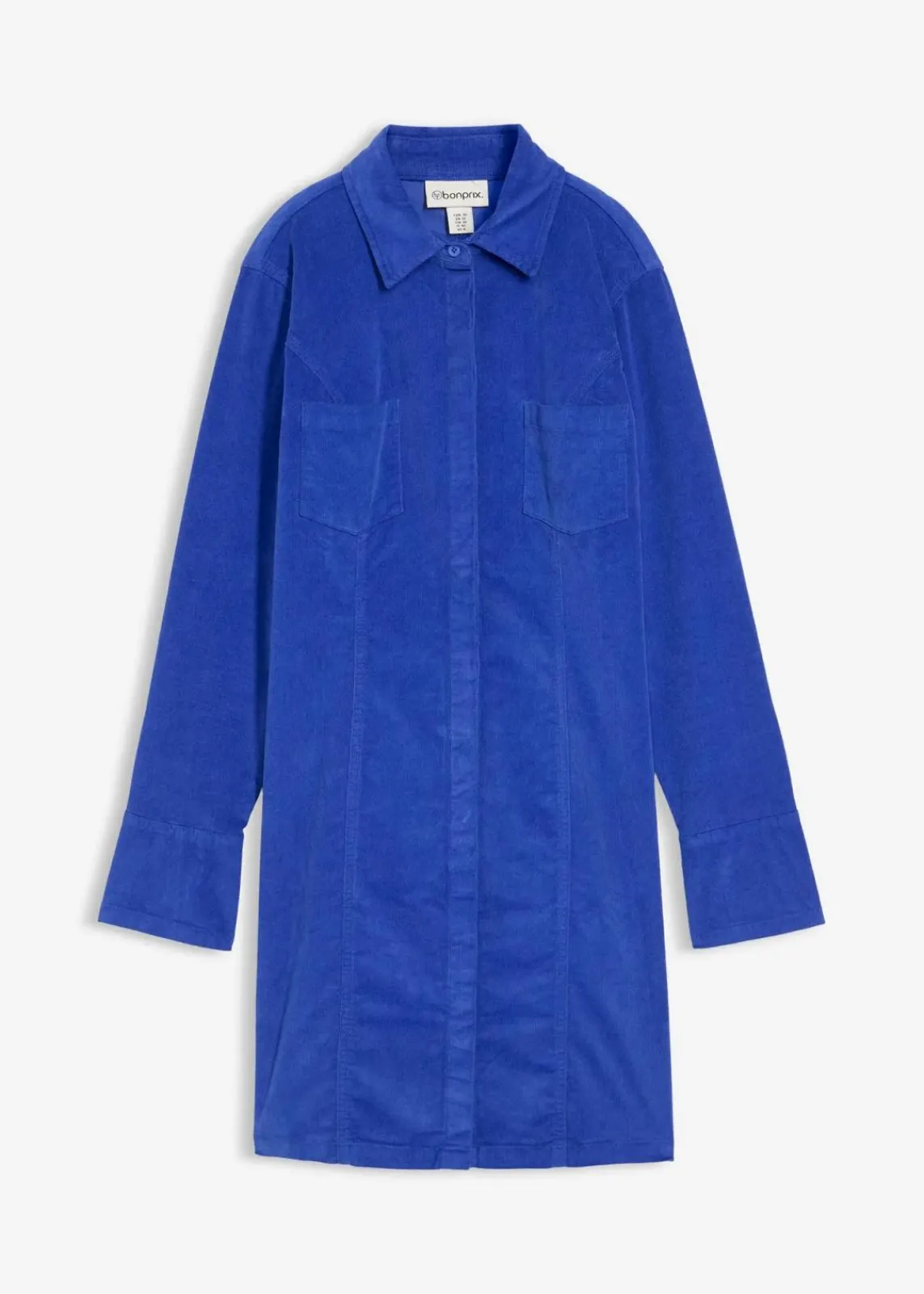 bonprix Bekleidung·Pullover & Strickjacken|Nachhaltigere Materialien^Figurbetontes Cordkleid edelsteinblau