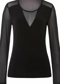 bonprix Shirts & Tops^Figurbetontes Langarmshirt schwarz