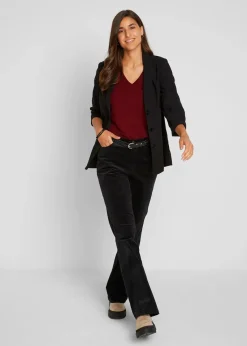 bonprix Shirts & Tops|Basics^Figurbetontes Langarmshirt (2er Pack) rubinrot+hellgrau meliert