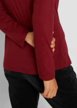 bonprix Shirts & Tops|Basics^Figurbetontes Langarmshirt (2er Pack) rubinrot+hellgrau meliert