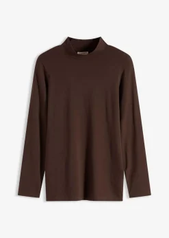 bonprix Shirts & Tops|Basics^Figurbetontes Langarmshirt dunkelbraun