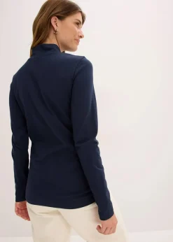 bonprix Shirts & Tops|Basics^Figurbetontes Langarmshirt tintenblau