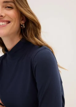 bonprix Shirts & Tops|Basics^Figurbetontes Langarmshirt tintenblau