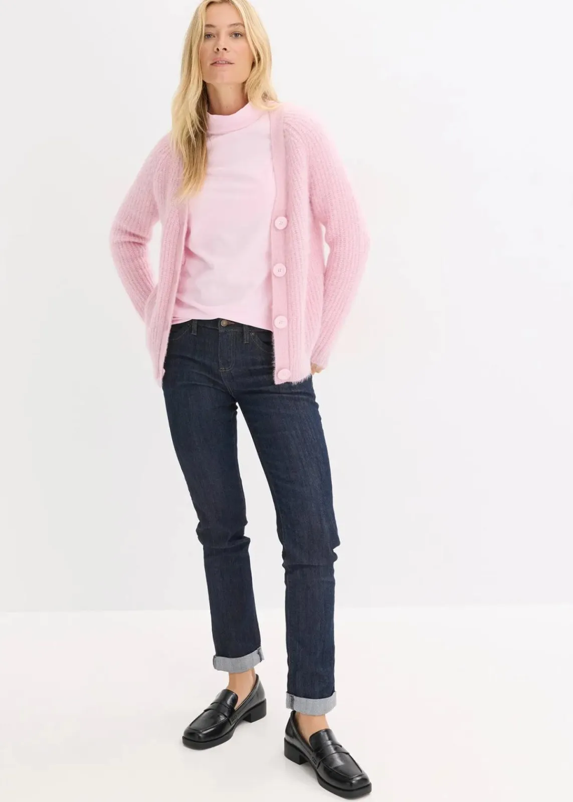 bonprix Shirts & Tops|Basics^Figurbetontes Langarmshirt kristallrosa