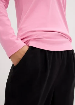 bonprix Shirts & Tops|Basics^Figurbetontes Langarmshirt (2er Pack) blütenpink+schwarz