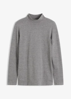 bonprix Shirts & Tops|Basics^Figurbetontes Langarmshirt grau meliert meliert