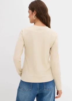bonprix Shirts & Tops|Basics^Figurbetontes Langarmshirt hellsand