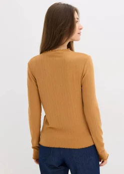 bonprix Shirts & Tops^Figurbetontes Rippshirt haselnuss