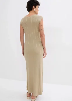 bonprix Strickmode|Kleider^Figurbetontes Strickkleid aus Viskose-Mix mattschilf