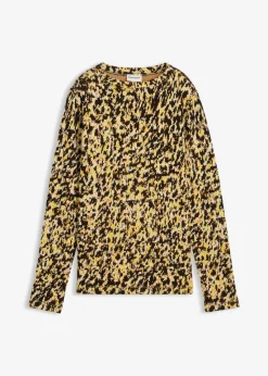 bonprix Strickmode|Nachhaltigere Materialien^Figurbetontes Strickshirt schwarz leo