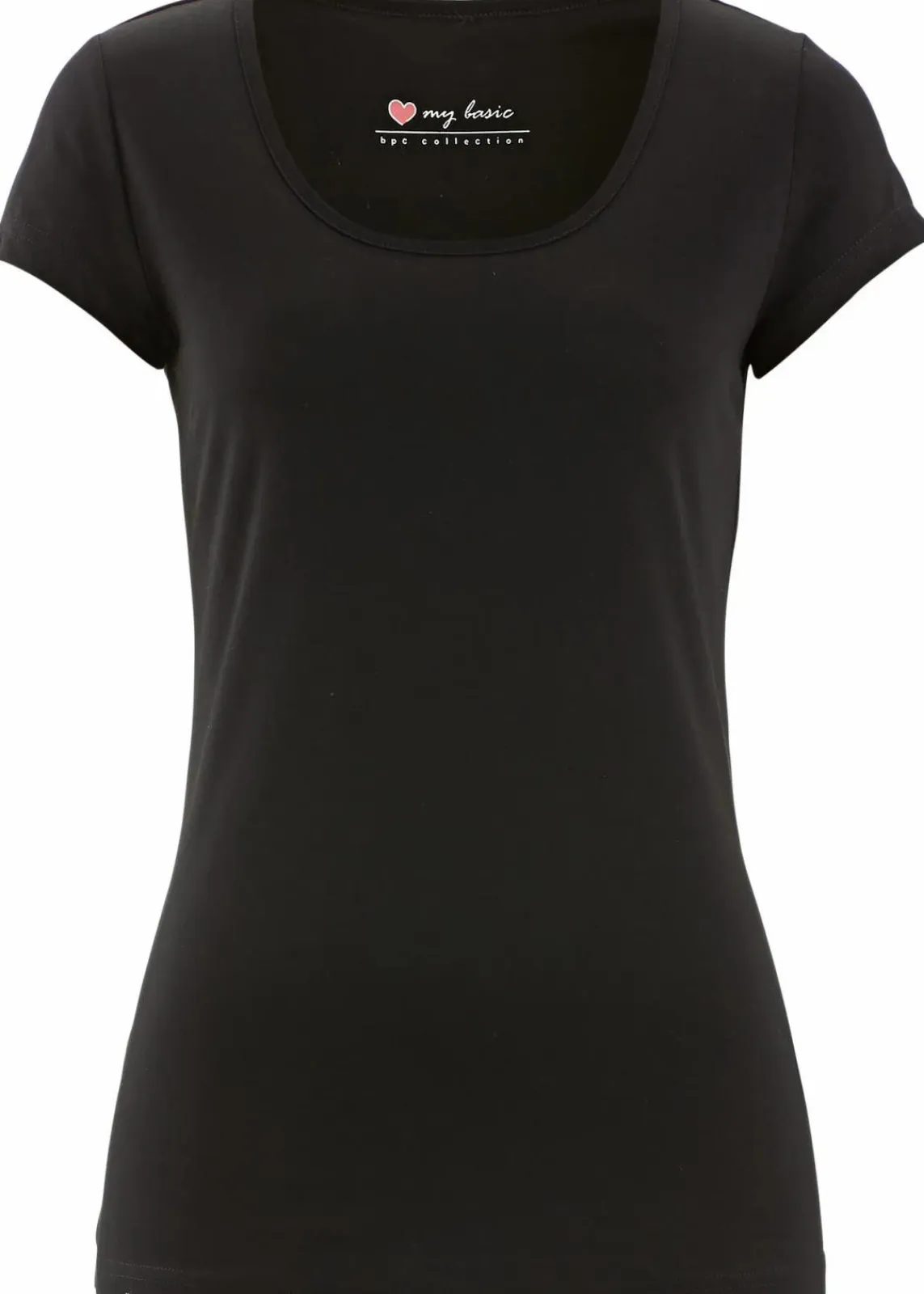 bonprix Bekleidung·Röcke|Basics^Figurbetontes T-Shirt schwarz