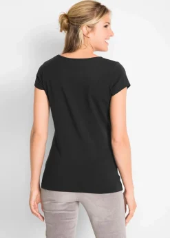 bonprix Bekleidung·Röcke|Basics^Figurbetontes T-Shirt schwarz