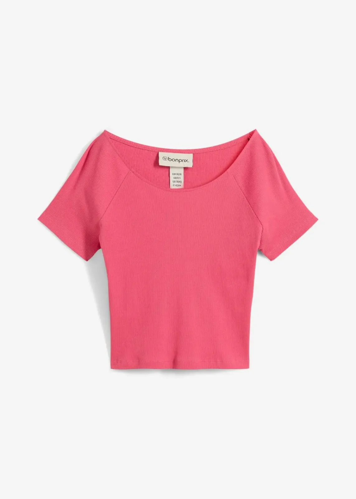 bonprix Nachhaltigere Materialien|Shirts & Tops^Figurbetontes T-Shirt aus reiner Bio-Baumwolle mediumpink