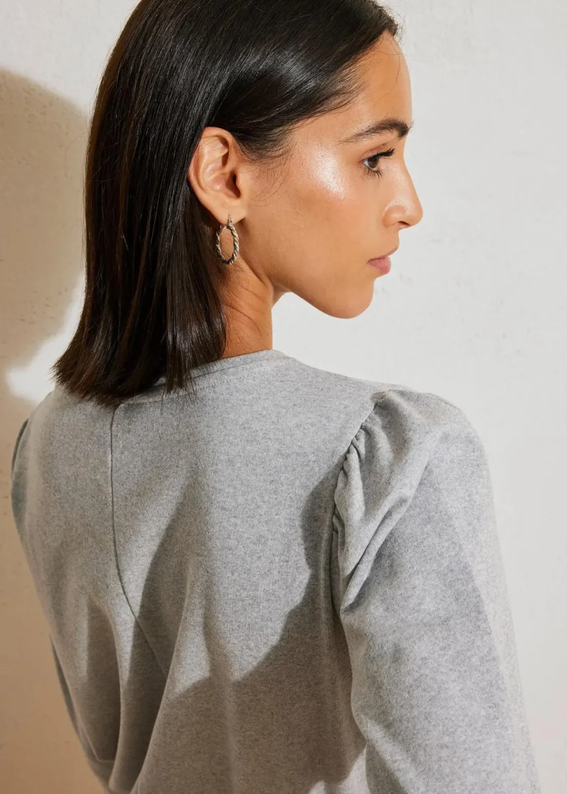 bonprix Bekleidung·Blusen & Tuniken|Sweat^Figurumspielendes Sweatkleid hellgrau meliert