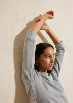 bonprix Bekleidung·Blusen & Tuniken|Sweat^Figurumspielendes Sweatkleid hellgrau meliert