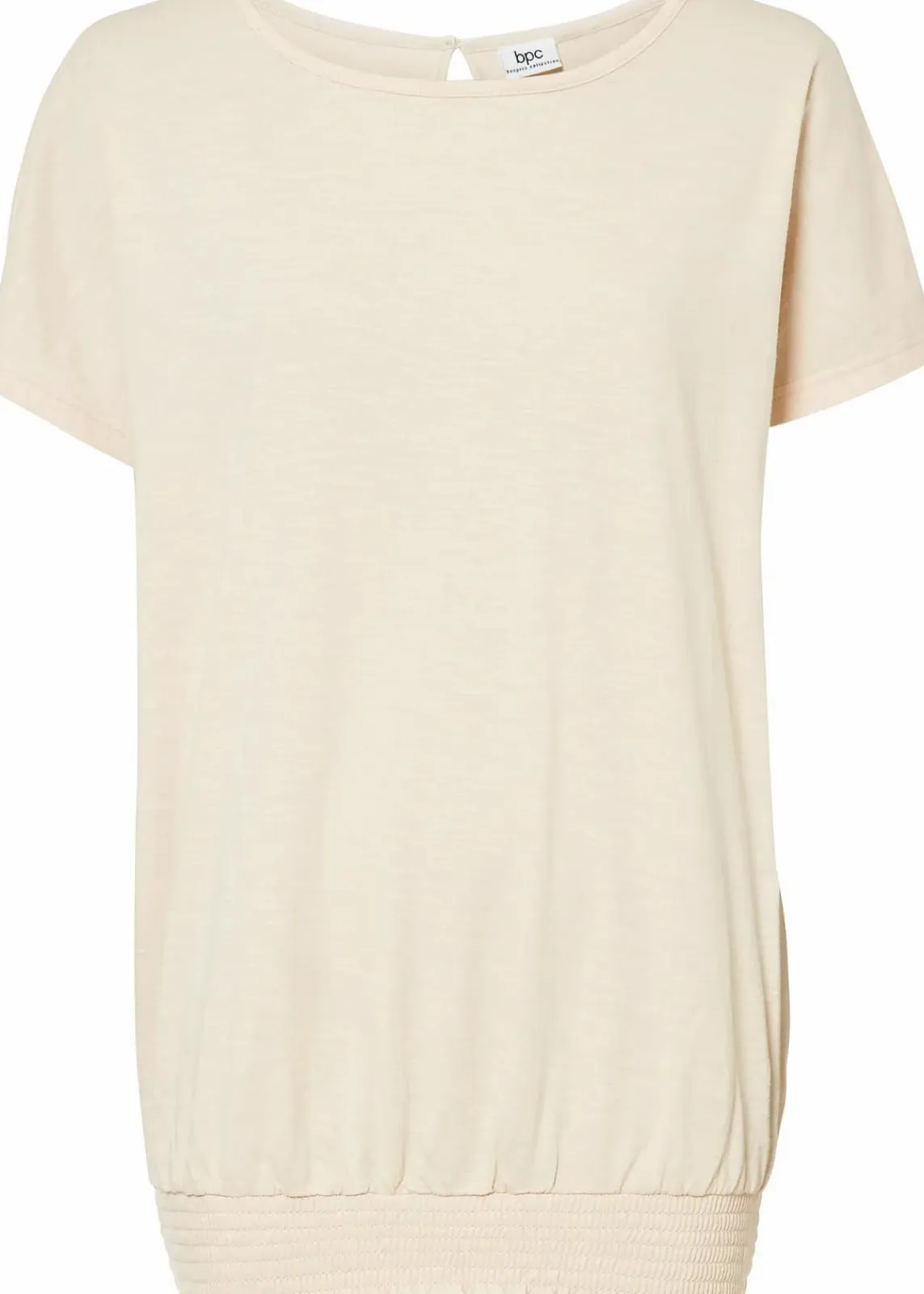 bonprix Shirts & Tops|Nachhaltigere Materialien^Flammgarn-Shirt aus Bio-Baumwolle mit Smockbund sandbeige