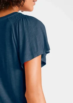 bonprix Nachhaltigere Materialien|Shirts & Tops^Flammgarn-Shirt mit Flügelärmeln dunkelblau