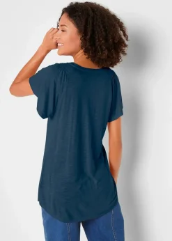 bonprix Shirts & Tops|Nachhaltigere Materialien^Flammgarn-Shirt mit Flügelärmeln beere