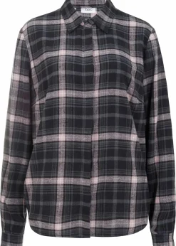 bonprix Bekleidung·Jacken & Mäntel|Blusen & Tuniken^Flanellhemd aus reiner Baumwolle schwarz/rauchrose kariert