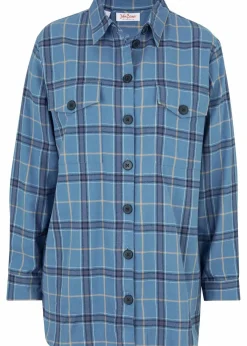 bonprix Bekleidung·Jacken & Mäntel|Blusen & Tuniken^Flanellhemd, extra warm jeansblau kariert