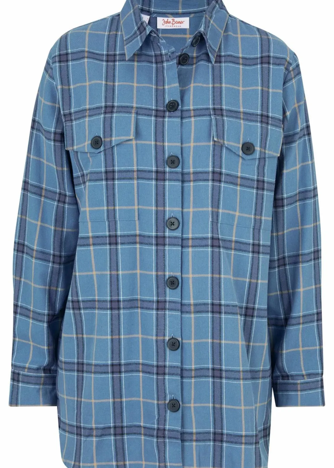 bonprix Bekleidung·Jacken & Mäntel|Blusen & Tuniken^Flanellhemd, extra warm jeansblau kariert