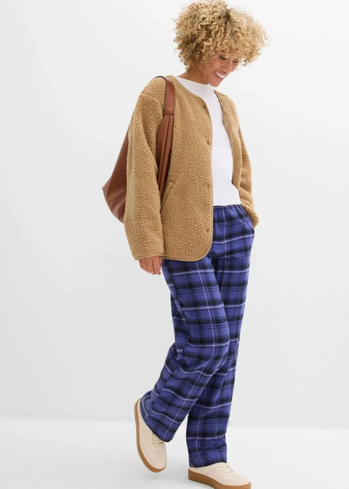 bonprix Bekleidung·Kleider|Hosen^Flanellhose aus reiner Bio-Baumwolle dunkelpazifik kariert
