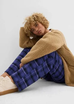bonprix Bekleidung·Kleider|Hosen^Flanellhose aus reiner Bio-Baumwolle dunkelpazifik kariert