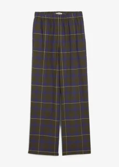 bonprix Hosen|Bekleidung·Kleider^Flanellhose aus reiner Bio-Baumwolle dunkeloliv kariert