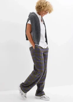 bonprix Hosen|Bekleidung·Kleider^Flanellhose aus reiner Bio-Baumwolle dunkeloliv kariert