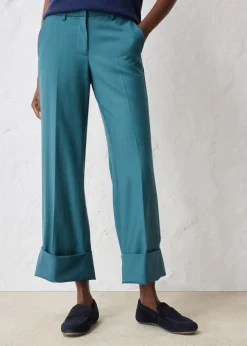 bonprix Hosen|Bekleidung·Kleider^Flared Hose mit Wollanteil pfeffergrün
