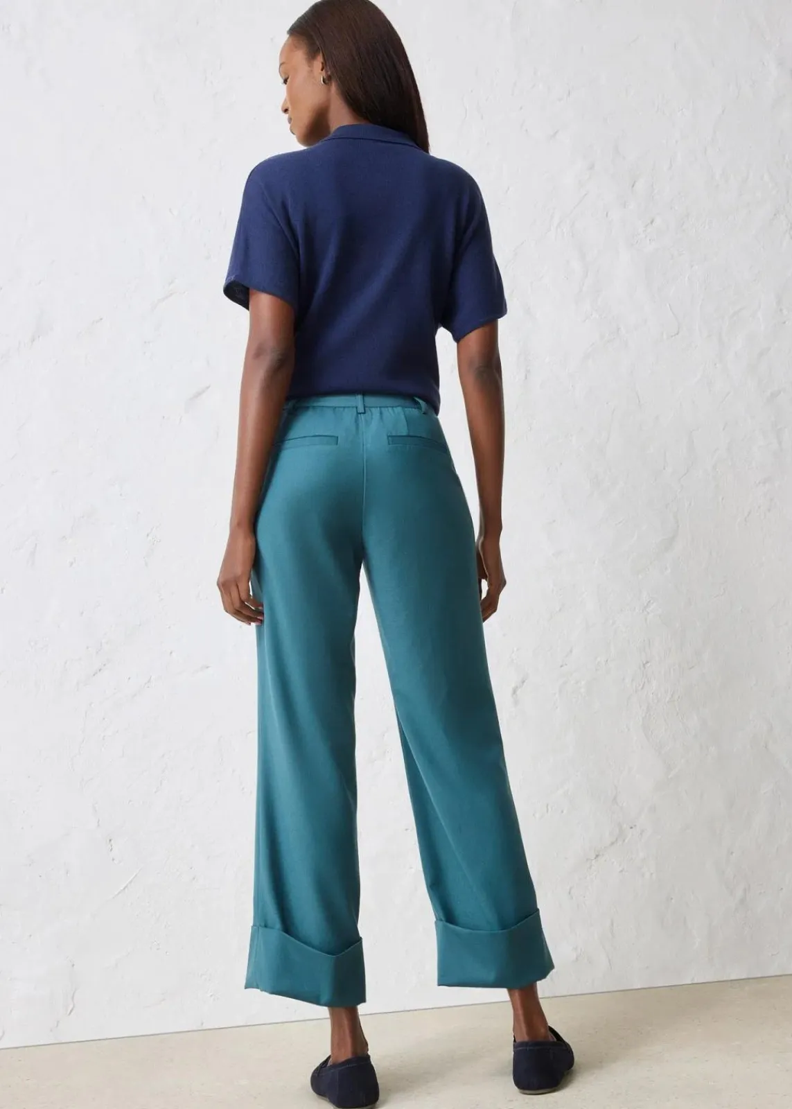 bonprix Hosen|Bekleidung·Kleider^Flared Hose mit Wollanteil pfeffergrün