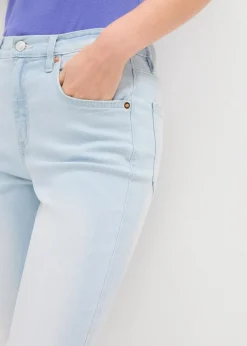 bonprix Jeans|Bekleidung·Shirts & Tops^Flared Jeans High Waist, cropped eisblau denim used