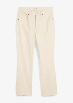 bonprix Bekleidung·Shirts & Tops|Jeans^Flared Jeans High Waist, cropped naturbeige