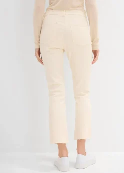 bonprix Bekleidung·Shirts & Tops|Jeans^Flared Jeans High Waist, cropped naturbeige