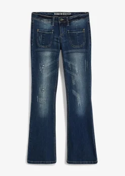 bonprix Bekleidung·Shirts & Tops|Jeans^Flared Jeans Low Waist, Stretch nachtblau denim