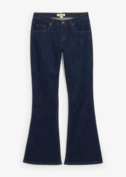 bonprix Bekleidung·Shirts & Tops|Jeans^Flared-Jeans Mid Waist dunkelblau denim