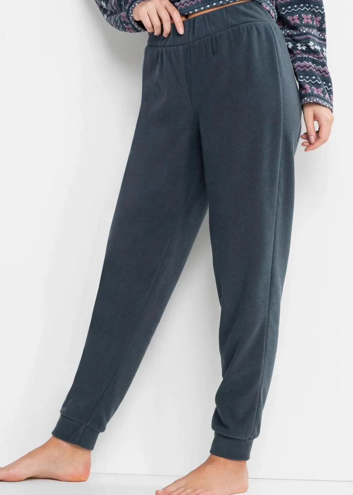 bonprix Wäsche·Homewear|Wäsche·Nachtwäsche^Fleece Loungewear Hausanzug nachtblau gemustert