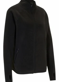 bonprix Bekleidung·Blusen & Tuniken|Bekleidung·Hosen^Fleecejacke mit Reißverschluss-Taschen schwarz