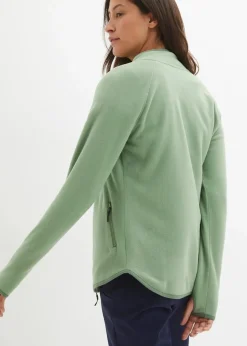 bonprix Jacken & Mäntel|Sweat^Fleecejacke mit Reißverschluss-Taschen piniengrün