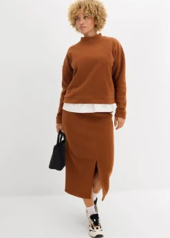 bonprix Bekleidung·Blusen & Tuniken|Zweiteiler & Sets^Fleecepullover ziegelbraun